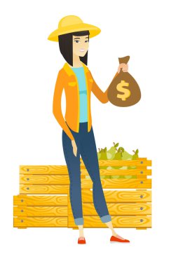 Asyalı çiftçi para ihale.