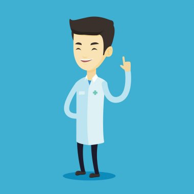 Doktor gösteren parmak vektör çizim.