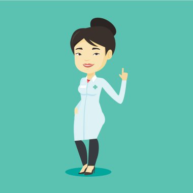 Doktor gösteren parmak vektör çizim.