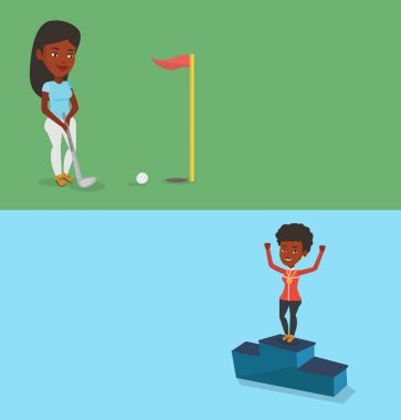 İki spor afiş metin için yer ile.