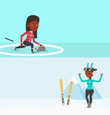 İki spor afiş metin için yer ile.