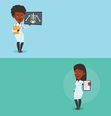 Metin için yer ile iki tıbbi afiş.