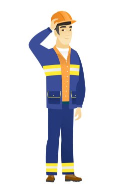 Genç Asyalı Oluşturucusu'nda iş giysisi ve kask.