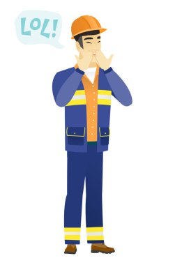 Kahkahalarla gülmekten genç Asyalı Oluşturucu.