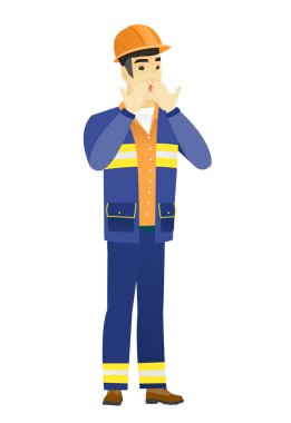 Ağzını kapsayan Shoked Asya Oluşturucu.