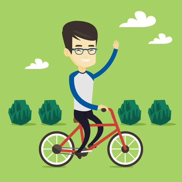 Mann reitet Fahrrad Vektor Illustration. — Stockvektor
