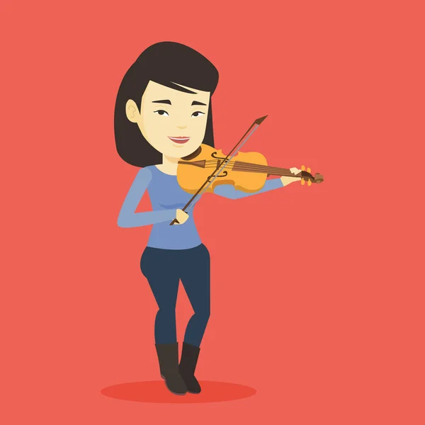 Frau spielt Violine Vektor Illustration. — Stockvektor