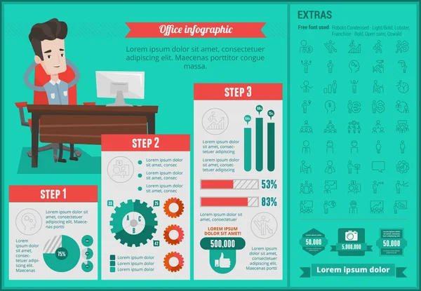 Plantilla de infografía de oficina . — Vector de stock