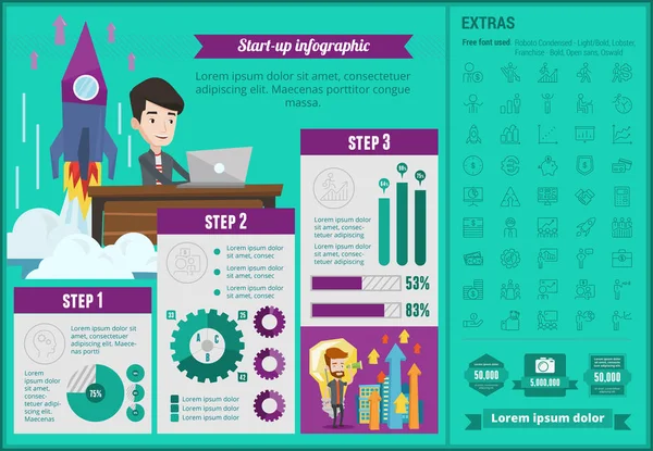 Plantilla infográfica de creación de empresas . — Archivo Imágenes Vectoriales