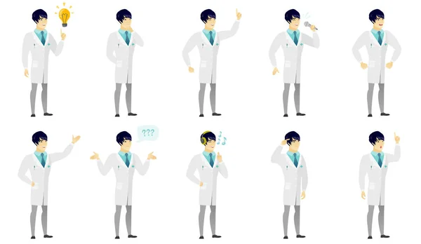 Conjunto vectorial de ilustraciones con personajes médicos — Vector de stock