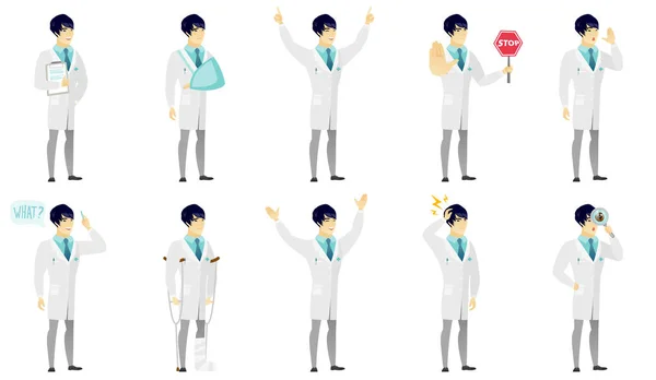 Conjunto vectorial de ilustraciones con personajes médicos — Vector de stock