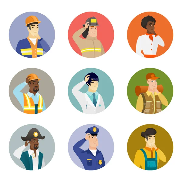 Vector set of characters of different professions. — Stock Vector