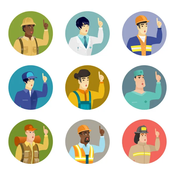 Vector set of characters of different professions. — Stock Vector