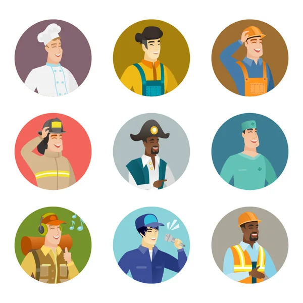 Conjunto vectorial de personajes de diferentes profesiones . — Vector de stock