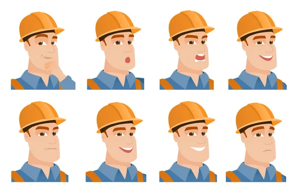 Vector set of builder characters. — Stock Vector