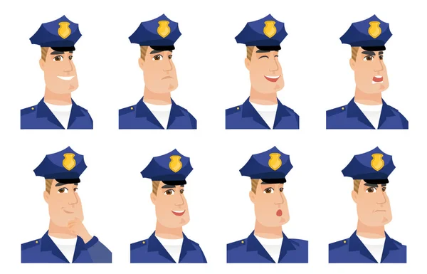 Conjunto vectorial de personajes policiales . — Vector de stock