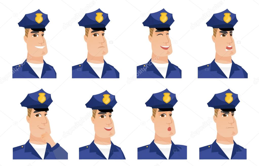 Vector set of policeman characters.