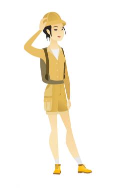 Kafa çizilmemesi genç Asya seyahat.