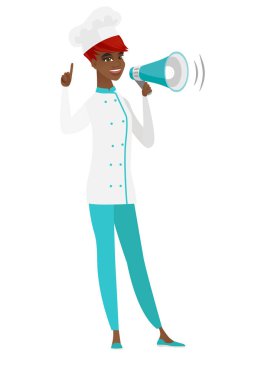 Duyuru yapmak genç Afrika şef aşçı.