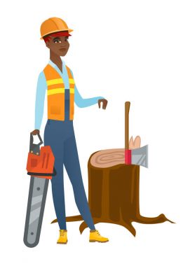 Oduncu chainsaw vektör çizim ile.