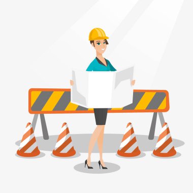 Bir plan vektör çizim izlerken mühendisi.