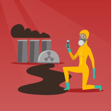 Test tüplü laboratuar asistanı.