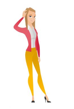 Başını çizilmemesi genç beyaz iş kadını