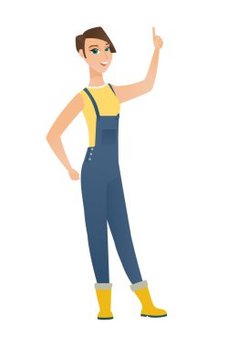 Beyaz çiftçi onun işaret parmağı ile işaret