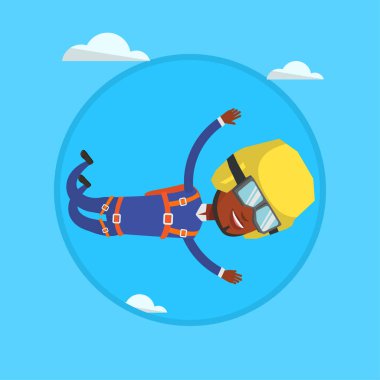 Afrika paraşütçü paraşütle atlama.