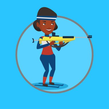 Hedefe yönelik neşeli Biatlon runner.