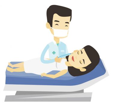 Kadın Güzellik yüz enjeksiyonları salonda alma.