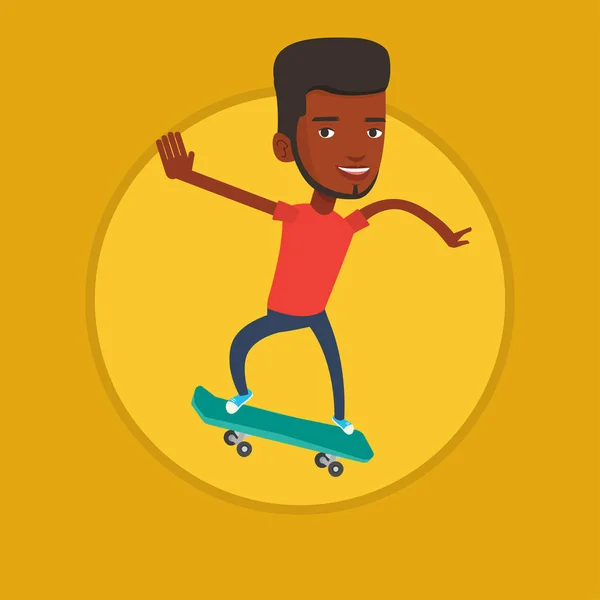 Omul de echitatie skateboard vector ilustrare . — Vector de stoc