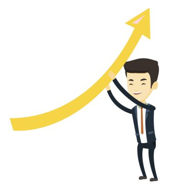 Yukarı ok holding iş adamı.