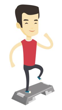 Step vektör çizim üzerinde egzersiz adam.