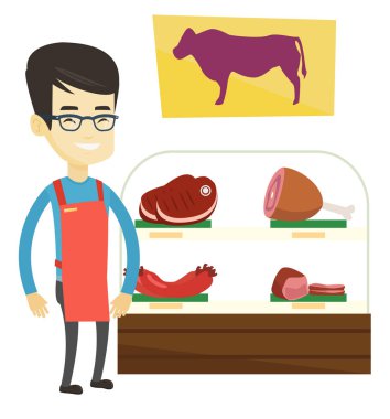 Taze et butchershop olarak sunan kasap.