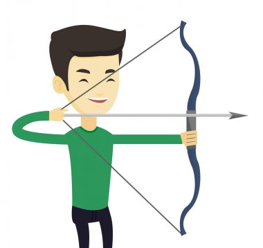 Archer yay vektör çizim ile eğitim.