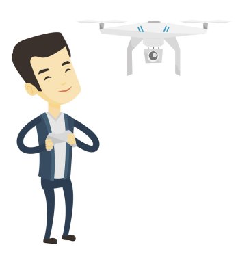 Adam uçan uçak vektör çizim.