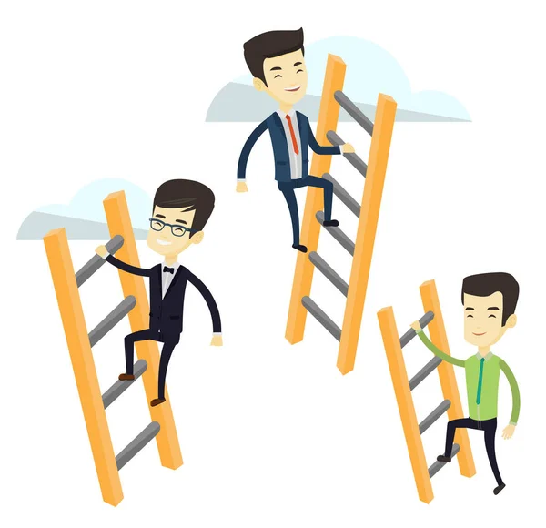 Gente de negocios escalando al éxito . — Vector de stock