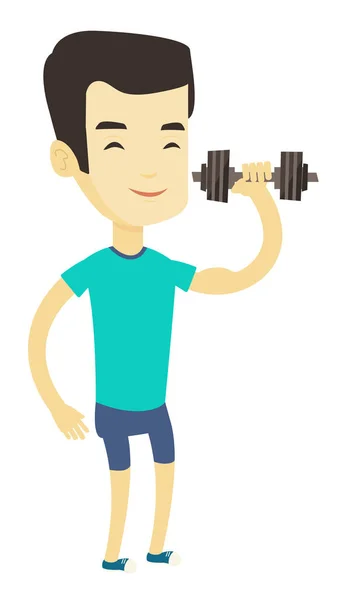 Man lifting dumbbell vector illustration. — Stock Vector