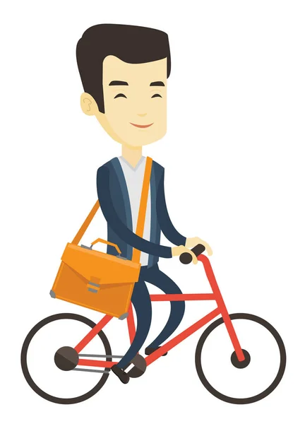 Man rijden fiets vectorillustratie. — Stockvector