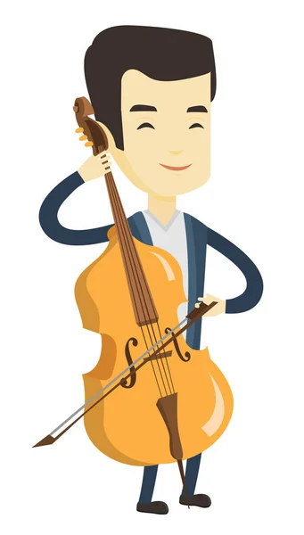 Man playing cello vector illustration. — Stock Vector