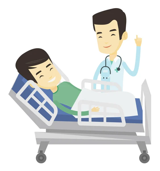 Arzt besucht Patienten Vektor Illustration. — Stockvektor