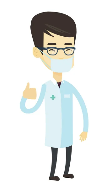 Doctor giving thumbs up vector illustration. — Stock Vector