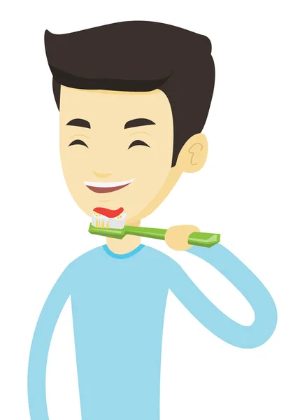 Homme brossant ses dents illustration vectorielle . — Image vectorielle