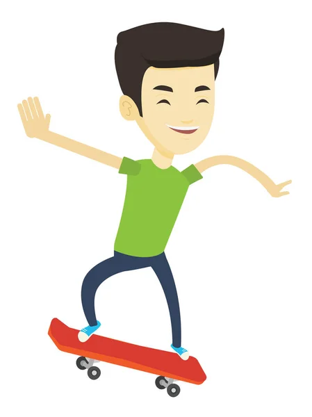 Homme chevauchant skateboard vecteur illustration . — Image vectorielle