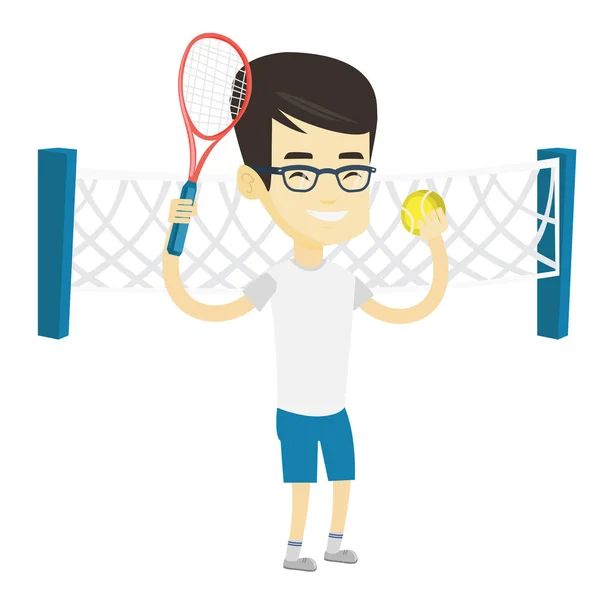 Mannelijke tennis speler vectorillustratie. — Stockvector