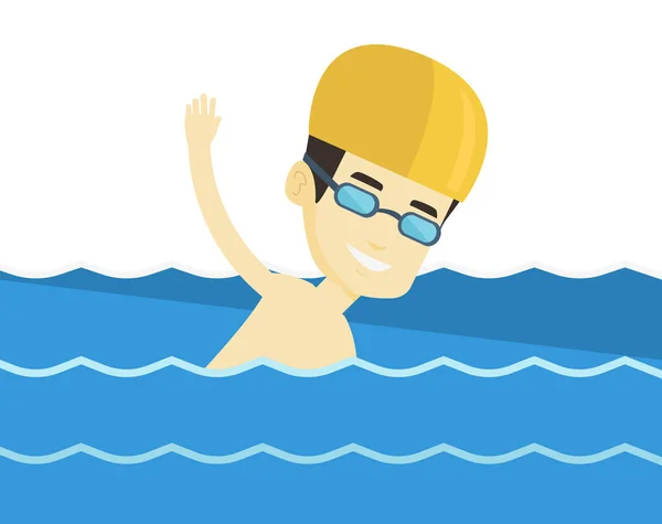 Man swimming vector illustration.