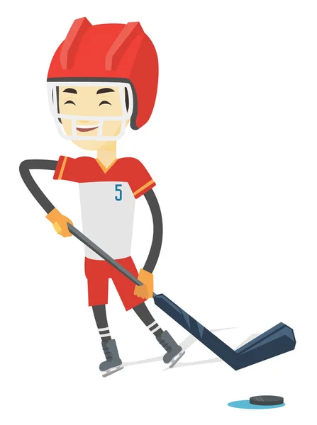 Hielo jugador de hockey vector ilustración . — Vector de stock