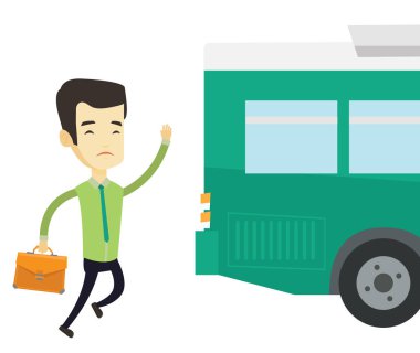 Otobüs koşan kilise adam.