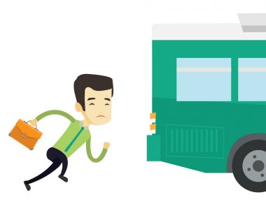 Otobüs koşan kilise adam.